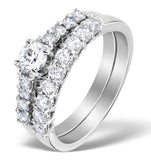 Matching Diamond Engagement And Wedding Ring 0.96ct 18k Gold
