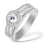 Matching Diamond Engagement - Wedding Ring 1.25ct Si1 18k Gold