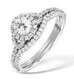 Matching Diamond Engagement And Wedding Ring 1ct Si2 18k Gold