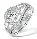 Matching Diamond Engagement And Wedding Ring 1ct Vs1 18k Gold