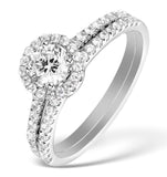 Matching Diamond Engagement And Wedding Ring 1ct Vs1 18k Gold