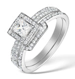 Matching Diamond Engagement And Wedding Ring 1ct Vs2 18k Gold