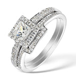 2 Ring Bridal Set 1ct G/vs1 Diamonds And  18k White Gold