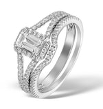 Matching Diamond Engagement And Wedding Ring 1ct Si 18k Gold