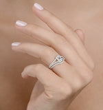 Matching Diamond Engagement And Wedding Ring 1ct Si 18k Gold