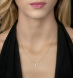 Initial 'b' Necklace Diamond Encrusted Pave Set In 9k Rose Gold