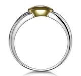 Diamond Shoulder Ring In 9k Two Tone Gold Rubover Setting