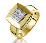 Diamond Square Cluster Ring In 9k Gold