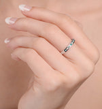 Emerald 0.15ct And Diamond 9k White Gold Ring