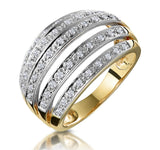 0.40ct Diamond Pave Set Five Row Half Eternity Ring