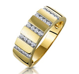0.25ct Diamond Grooved Half Eternity Ring In 9k Gold