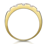 0.25ct Diamond Grooved Half Eternity Ring In 9k Gold