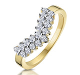 Diamond Wishbone Ring 0.45ct In 9k Yellow Gold