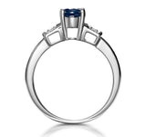 Sapphire 1.25ct And Diamond 9k White Gold Ring