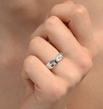 Sapphire 0.45ct And Diamond 9k White Gold Crossover Ring