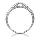 Emerald And 0.12ct Diamond Ring 9k White Gold