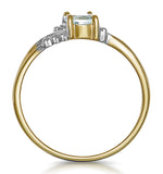 Aquamarine 0.70ct And Diamond 9k Yellow Gold Ring