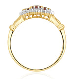 Ruby 0.34ct And Diamond 9k Gold Ring
