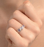 Tanzanite 0.50ct And Diamond 9k White Gold Ring