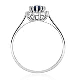 Sapphire 0.95ct And Diamond 9k White Gold Ring