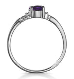 Amethyst 0.68ct And Diamond 18k White Gold Ring
