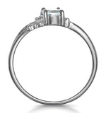 Aquamarine 0.70ct And Diamond 9k White Gold Ring  E5731