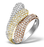 9k Gold 3 Tone Diamond Ring 1.09ct