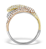 9k Gold 3 Tone Diamond Ring 1.09ct