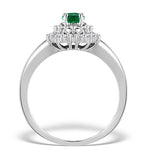 Emerald 0.45ct And Diamond 9k White Gold Ring  E5798