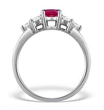 Ruby 0.90ct And Diamond 9k White Gold Ring
