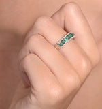 Emerald And Diamond Eternity Ring 0.56ct In 9k White Gold