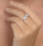 Diamond 0.17ct 9k White Gold 2 Hearts Ring