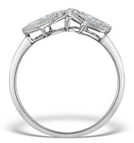 Diamond 0.17ct 9k White Gold 2 Hearts Ring