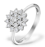 Diamond 0.10ct 9k White Gold Cluster Ring - E5887