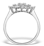 Diamond 0.10ct 9k White Gold Large Cluster Ring - E5888