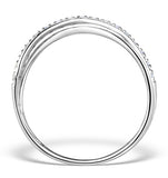Diamond And Black Diamond Crossover 0.09ct 9k White Gold Ring