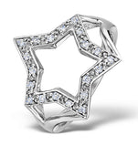 Diamond 0.20ct 9k White Gold Star Ring - E5808