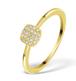 0.22ct Diamond And 9k Gold Daisy Ring - E5816