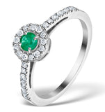 Emerald Halo Martini 0.25ct Diamond Ring In 9k White Gold E5967