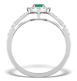 Emerald Halo Martini 0.25ct Diamond Ring In 9k White Gold E5967