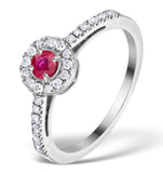 Ruby Halo Martini 0.25ct Diamond Ring In 9k White Gold E5960