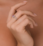 Ruby Halo Martini 0.25ct Diamond Ring In 9k White Gold E5960