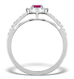 Ruby Halo Martini 0.25ct Diamond Ring In 9k White Gold E5960