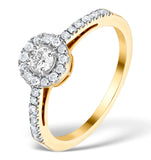 Halo Engagement Ring Martini Diamond 0.45ct Ring In 9k Gold E5972