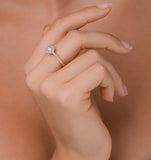 Halo Engagement Ring Martini Diamond 0.45ct Ring In 9k Gold E5972