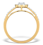 Halo Engagement Ring Martini Diamond 0.45ct Ring In 9k Gold E5972