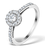 Halo Engagement Ring Martini Diamond 0.45ct Ring 9k White Gold E5973 - Size Z.5