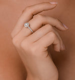 Halo Engagement Ring Martini Diamond 0.45ct Ring 9k White Gold E5973 - Size Z.5
