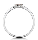 Stellato Champagne Halo Diamond Ring 0.15ct In 9k White Gold
