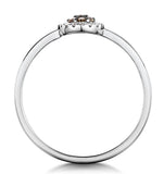 Stellato Champagne Diamond Halo Ring 0.16ct In 9k White Gold